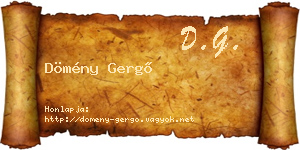 Dömény Gergő névjegykártya