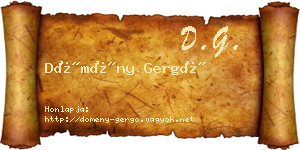 Dömény Gergő névjegykártya
